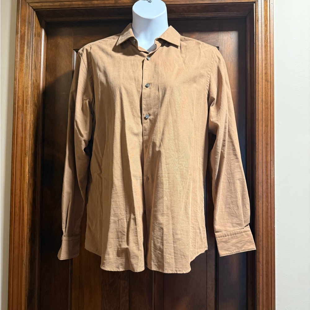 Men’s Ermenegildo Zegna Long Sleeve Button-Up Superfine Corduroy Shirt- Size XL